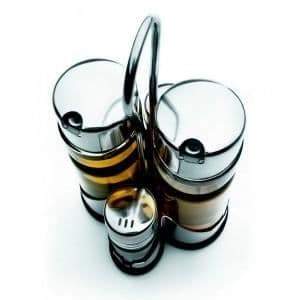 Hemmafruservice - Lacor - Vinäger-olja-salt-peppar-set - Rostfritt stål - 4 delar - Tål diskmaskin