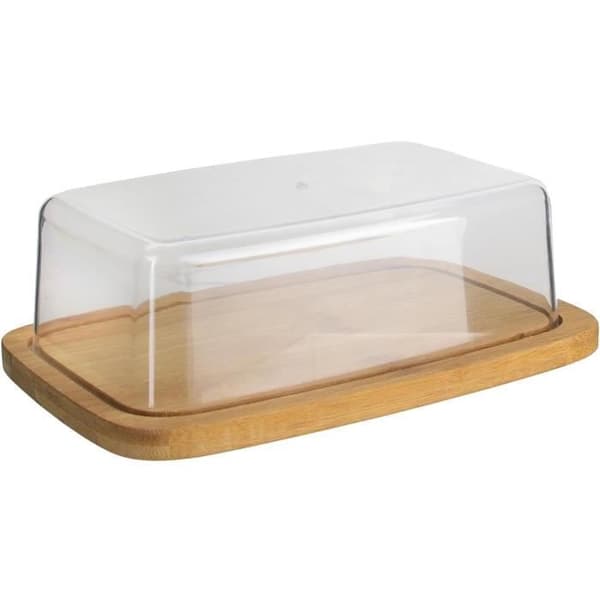 Smörfat - Cook Concept - KA2140 - Bambu och plast - Beige och transparent - H6 x 12,5 x 20,5 cm