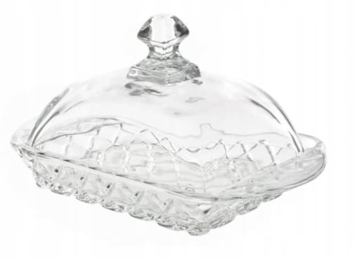 Transparent smörskål i glas med lock Karo 17x10 cm