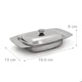 Miniatyrbild 4 av 5: Relaxdays Butter Dish Rostfritt Stål Silver 6 x 19,5 x 13 cm för 250 g Smör eller Ost, Silver