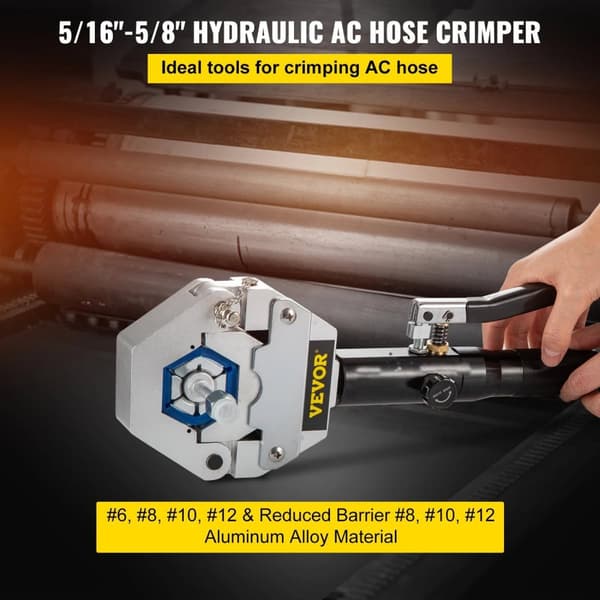AC slange crimper sæt, 7 dør, hydraulisk presse