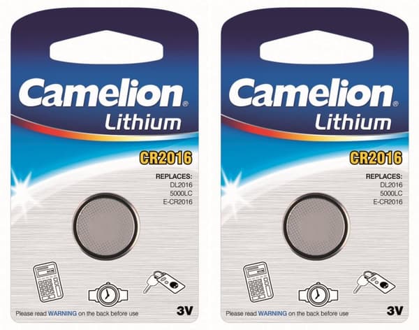 CR2016 2-pack Batteri Knappcell 3V Litium