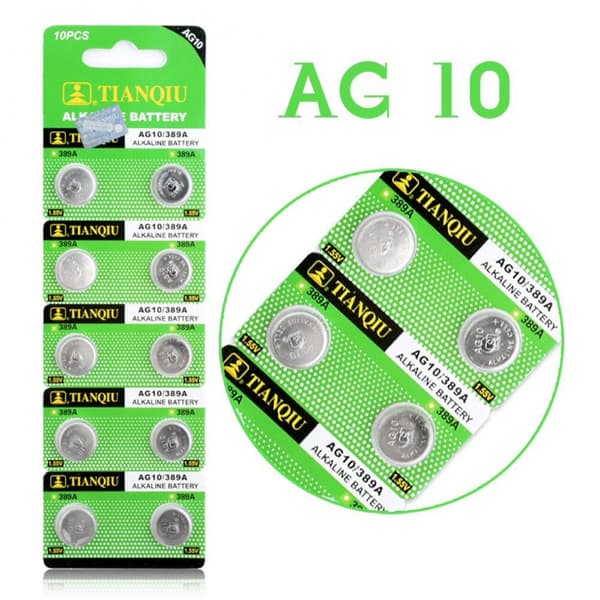 Batteri AG10 LR54 LR1130 389 390 10-pack, knappcell