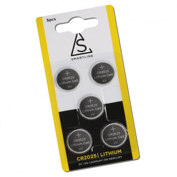 Batteri CR2025, 2025 3V, 5-pack, knappcell, Smartline