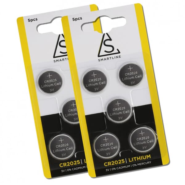 Batteri CR2025, 2025 3V, 10-pack, knappcell, Smartline