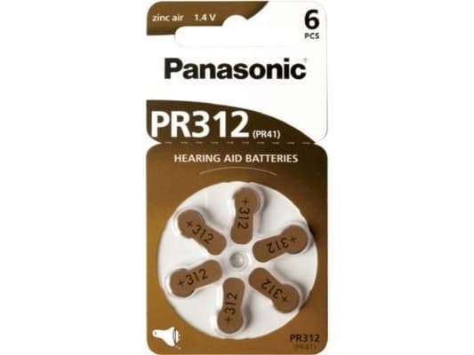 PR312 ZINK-LUFT HØREAPPARABATTERI 14V 170MAH ( 6 STK. I BLISTER)