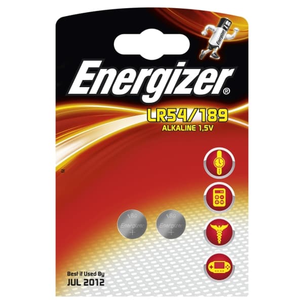 Knappcellebatterier alkaline d189, pakke med 2 stk.