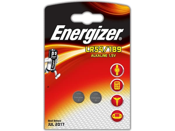 Knappcellebatterier alkaline d189, pakke med 2 stk.