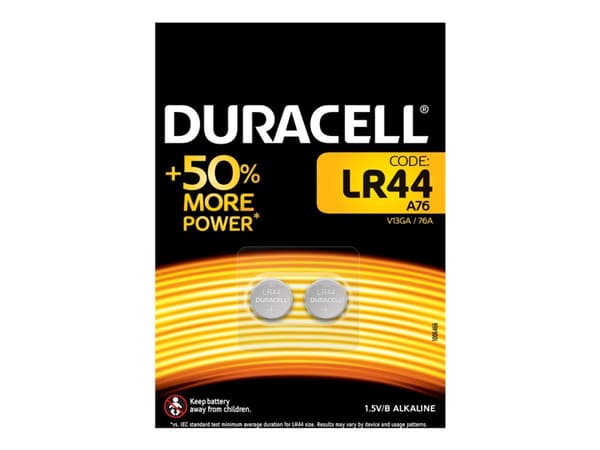 Duracell Electronics LR44 - Batteri 2 x LR44 - Alkalisk - 105 mAh