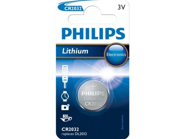 Philips Minicells Nappiparisto CR2032/01B, Kertakäyttöinen akku, CR2032, Litium, 3 V, 1 kpl, 10 vuosi/vuosia