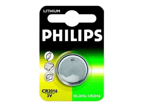 Philips Minicells Nappiparisto CR2016/01B, Kertakäyttöinen akku, CR2016, Litium, 3 V, 1 kpl, Hopea