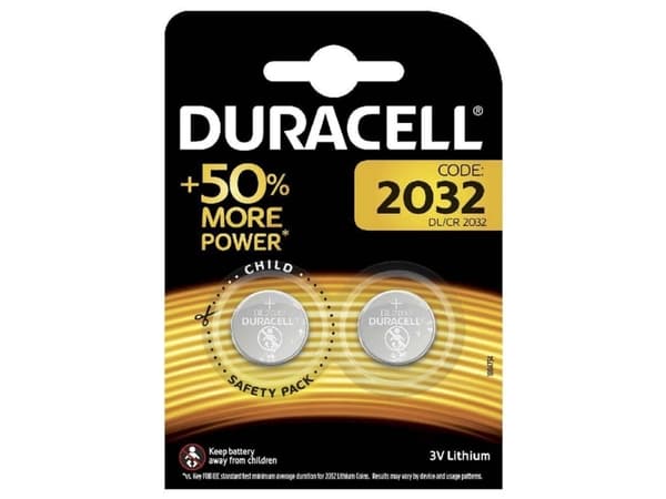 Duracell Elektro 2032 Knapcellebatteri CR 2032 Lithium 220 mAh 3 V 2 kpl 2 kpl