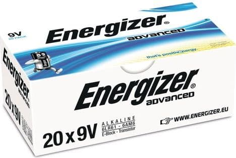 Batteri, Energizer Alkaline Max Plus, 9V, 9 V, 20 stk