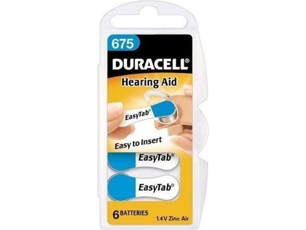Duracell 1.4 V, zinc-air, 6 pack, Kertakäyttöinen akku, Sinkki-ilma, 1,4 V, 6 kpl, Nappi/kolikko