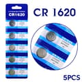 Miniatyrbild 1 av 2: Batteri, CR1620, 1620, 3 volt, 5-pack Lithium