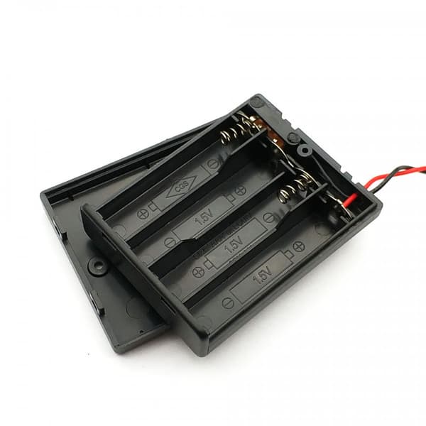 Batterikassett Batterihållare Batterilåda för 4xAAA med på/av