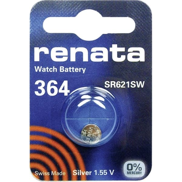 364 Knapcellebatteri Sølvoxid 1.55 V 19 mAh Renata SR60 1 stk
