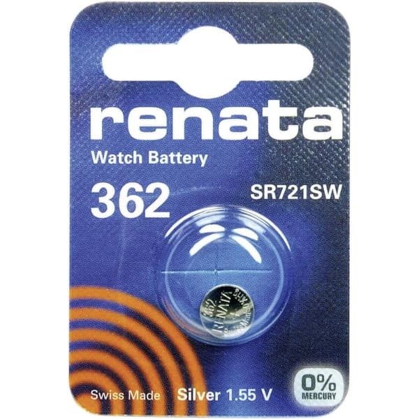 Renata Knapcellebatteri 362 1.55 V 1 stk 23 mAh Sølvoxid SR58