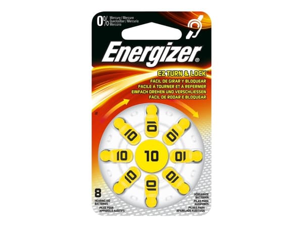Energizer Høreapparat 10 Zinc Air 8 Pack - Batteri 8 x PR70 - Sink-luft - 91 mAh