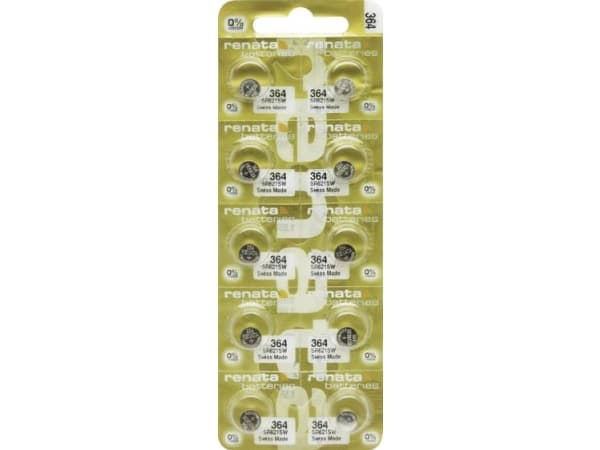 Renata Knapcellebatteri 364 1.55 V 10 stk 20 mAh Sølvoxid 364.MP-E