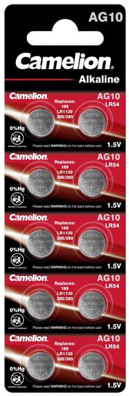 Camelion LR54/1,5V, knappcellsbatteri, alkaline, 10-pack