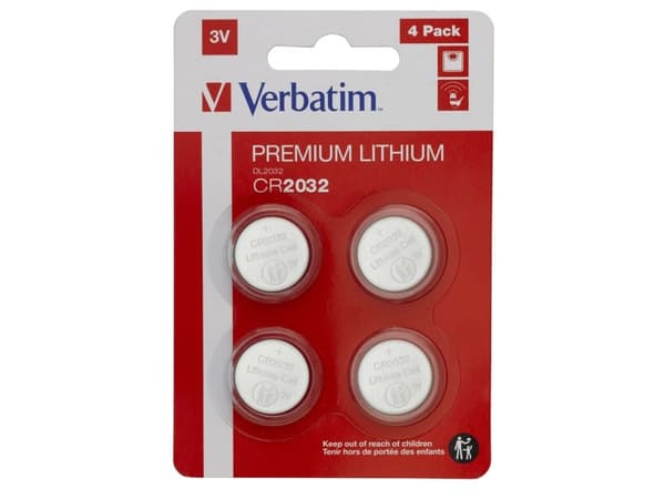 Verbatim - Batteri 4 x CR2032 - Li
