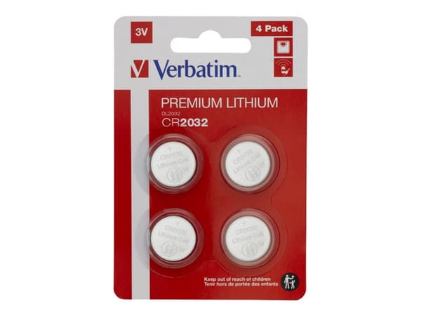Verbatim - Batteri 4 x CR2032 - Li