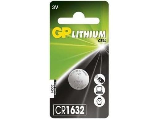 GP Batterier Lithium Cell CR1632, Engangsbatteri, CR1632, Lithium, 3 V, 1 stk, 140 mAh