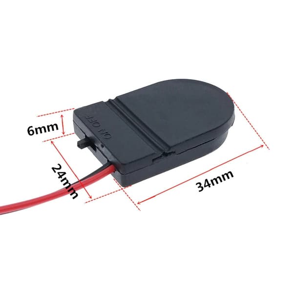 1 Batterikassett Batterihållare Batterilåda för 1xCR2032 med på/av
