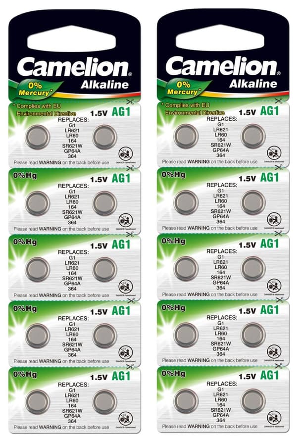 AG1 AG01 LR60 364 LR621SW Batteri 20-pack