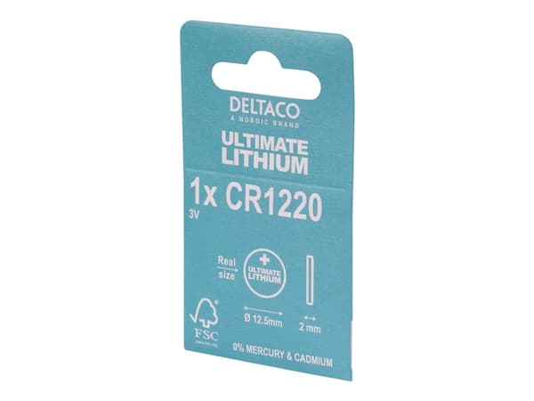DELTACO Ultimate - Batteri CR1220 - Li - 40 mAh