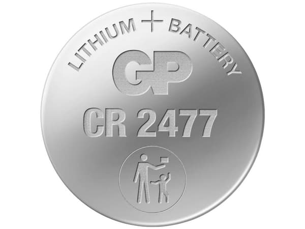 GP Batteries 103239, Kertakäyttöinen akku, CR2477, Lithium-Manganese Dioxide (LiMnO2), 3 V, 1 kpl, 10 vuosi/vuosia
