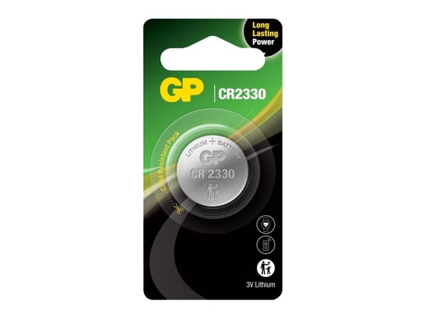 GP Batteries Lithium CR2330, Engangsbatteri, CR2330, Lithium, 3 V, 1 stykker, Sølv