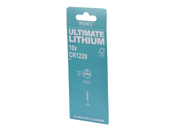 DELTACO Ultimate - Batteri 10 x CR1220 - Li - 40 mAh