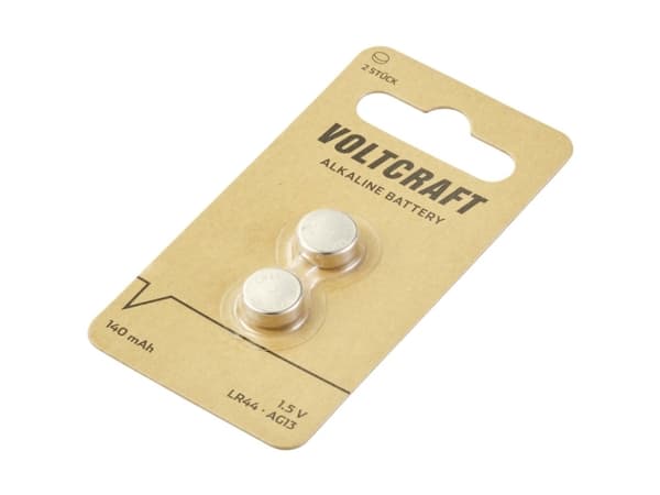 VOLTCRAFT Knapcellebatteri LR 44 1.5 V 2 stk 140 mAh Alkali-mangan AG13 2x