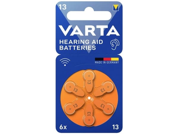 Varta 24606 101 416, Kertakäyttöinen akku, Sinkki-ilma, 1,45 V, 6 kpl, Oranssi, 5,35 mm