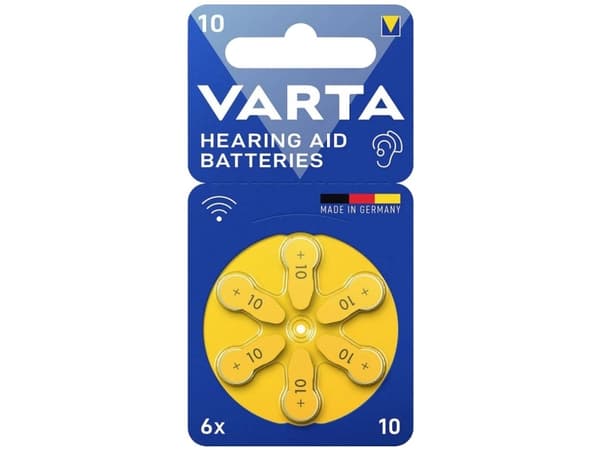 Varta 10, Engangsbatteri, PR70, Zink-luft, 1,45 V, 6 stykker, Hg (kvikksølv)