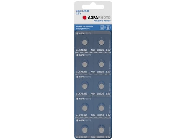 AgfaPhoto nappiparisto LR626 AG4 1.5V alkaliparisto 10kpl.