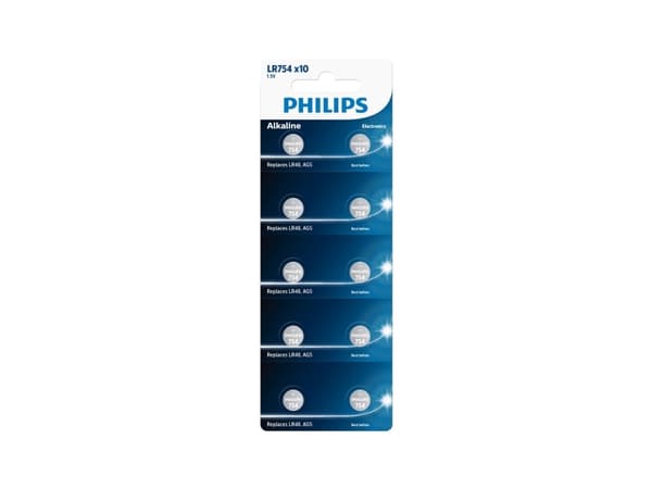 Philips Philips Alkaline LR754 1,5V 10-blister (AG5/LR48)