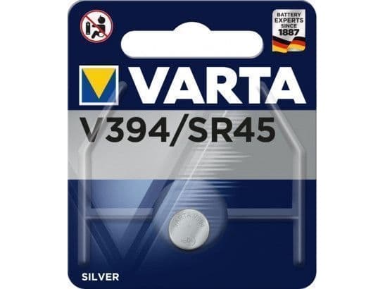 Varta Primary Silver Button V394, Engangsbatteri, Nikkel-oksyhydroksyd (NiOx), 1,55 V, 1 stykker, 67 mAh, 9,5 mm