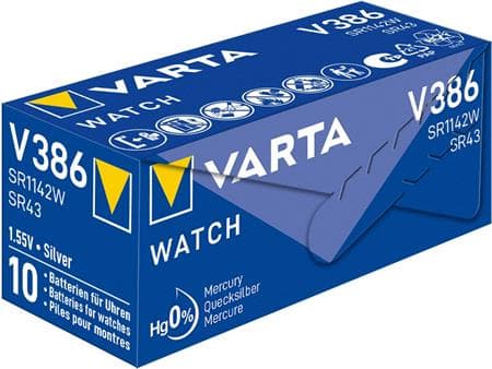 VARTA Watch batteri Silver1,55V, 115mAh, V386Ø11,6mm, højde 4,2mm