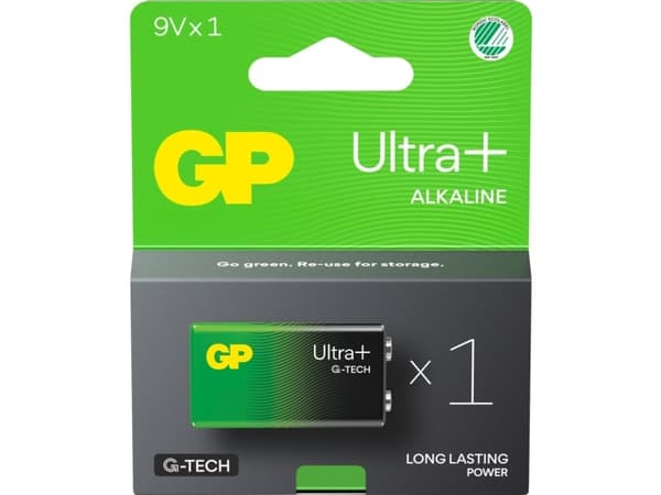 GP Ultra Plus Alkaline 9V-batteri 1604AUP/6LF22 1-pak