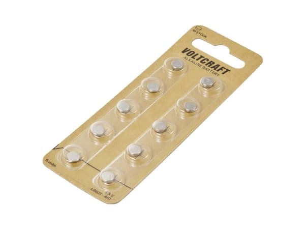 VOLTCRAFT Knapcellebatteri LR 621 10 stk 6 mAh Alkali-mangan AG1