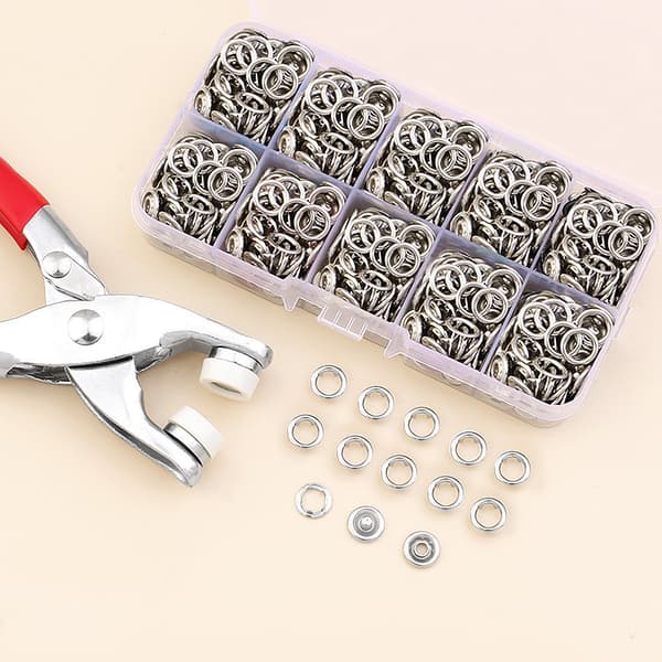 INF Tryckknappar med verktyg 50 st Silver
