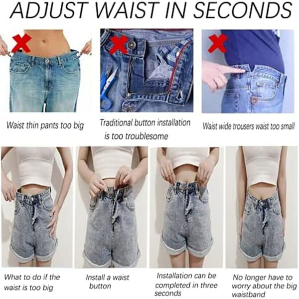 INF Avtakbare jeansknapper 10-pakning Fashion Jeans
