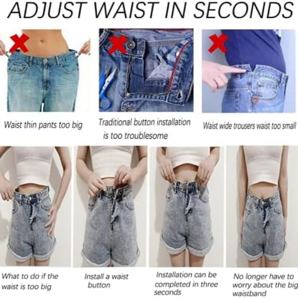 INF Aftagelige jeansknapper 10-pak SølvPerfect Fit Button