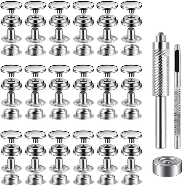 15 mm Snäpplåssats - Verktygssats med Snäppknappar Silver
