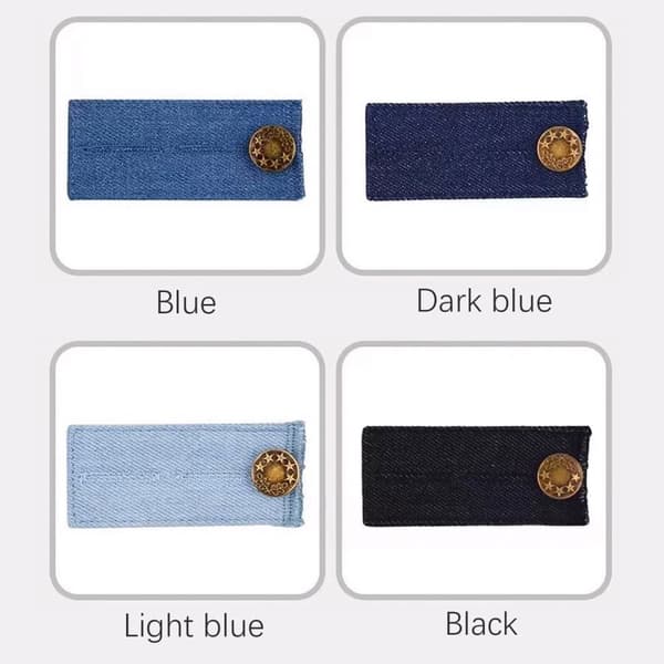INF Taljeforlænger knapforlænger til jeans 4-pak  83x35x3 mm