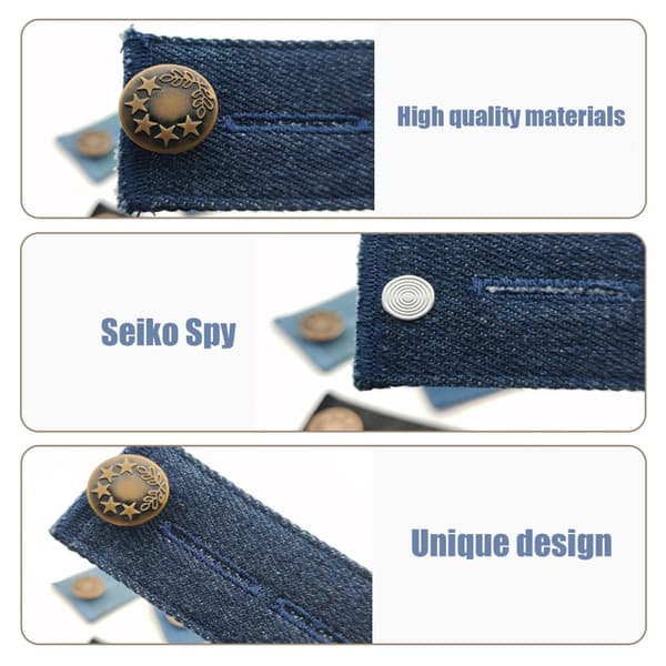INF Taljeforlænger knapforlænger til jeans 4-pak  83x35x3 mm