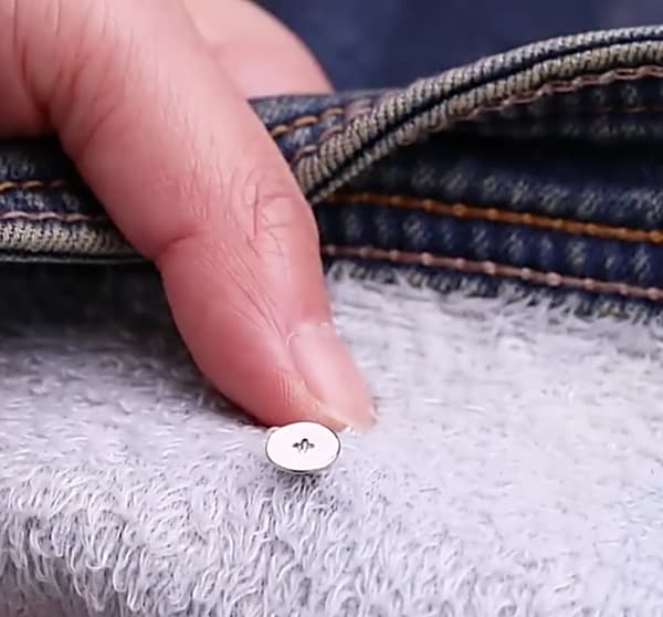 INF Sølvfargede jeansknapper med skrutrekker